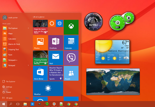Desktop gadgets for windows 10